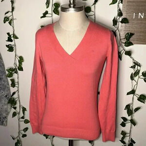 Vineyard Vines 100% Cotton V Neck Lightweight Sweater Coral
